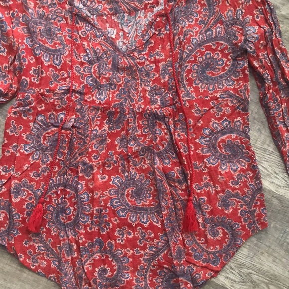 Lucky Brand Paisley Long Sleeve Blouse - Picture 2 of 4